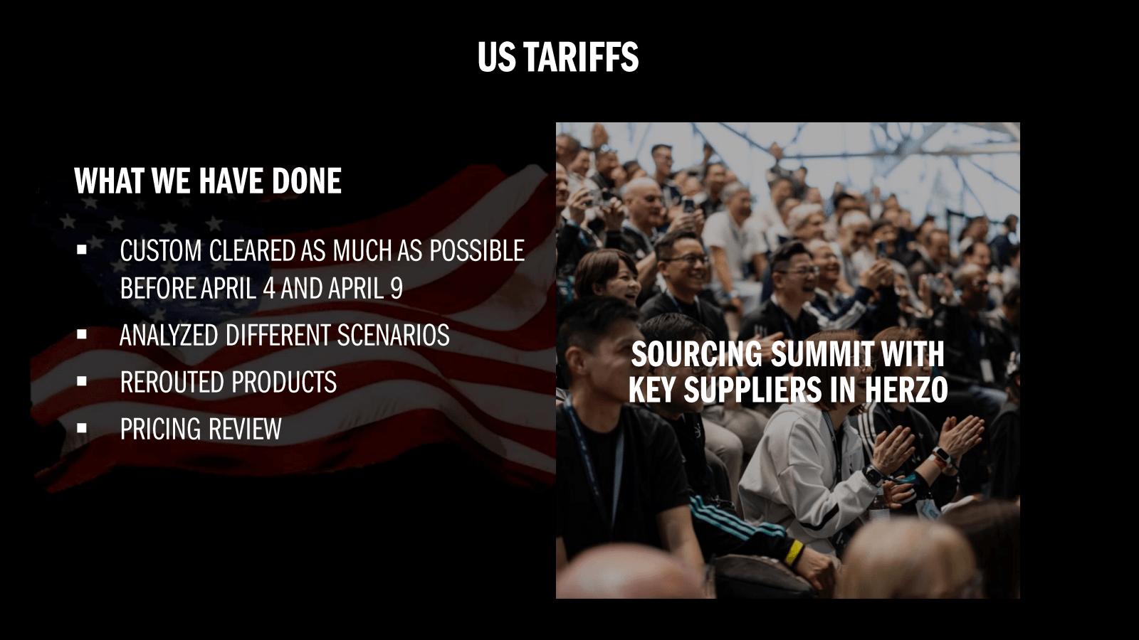 US TARIFFS 

WHAT WE
