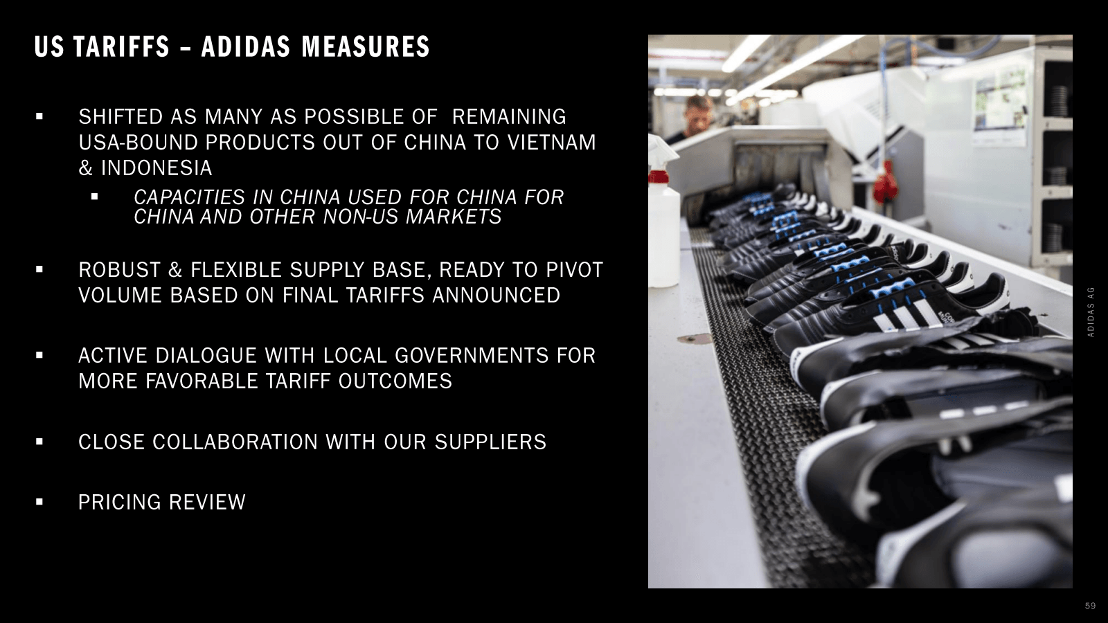 US TARIFFS - ADIDAS 