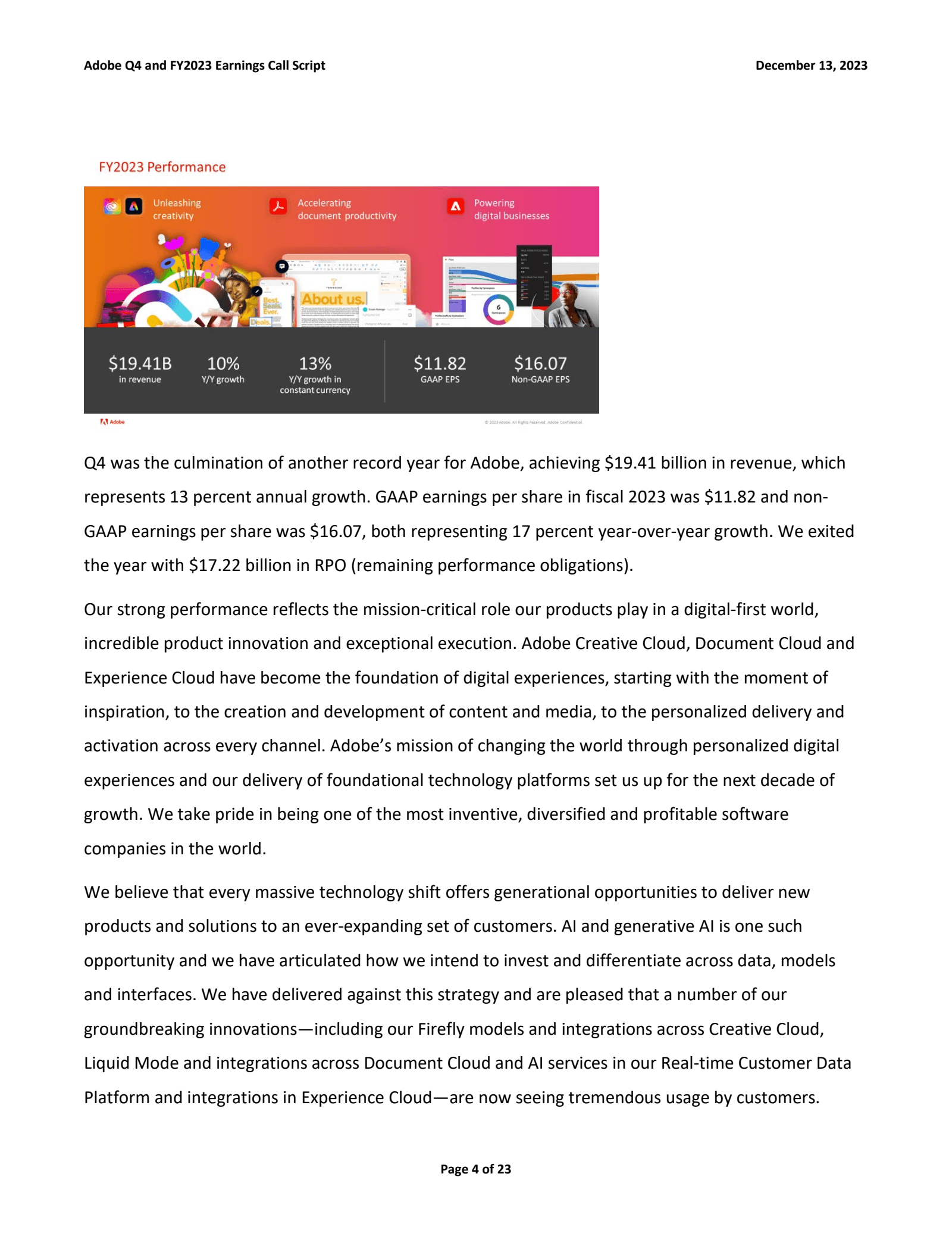 Adobe Q4 and FY2023 