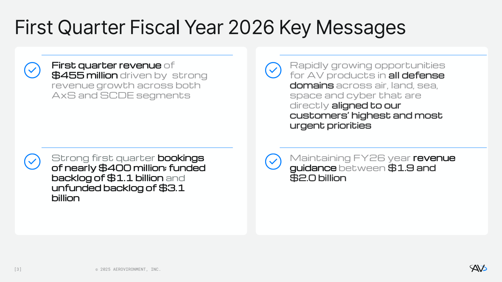 First Quarter Fiscal
