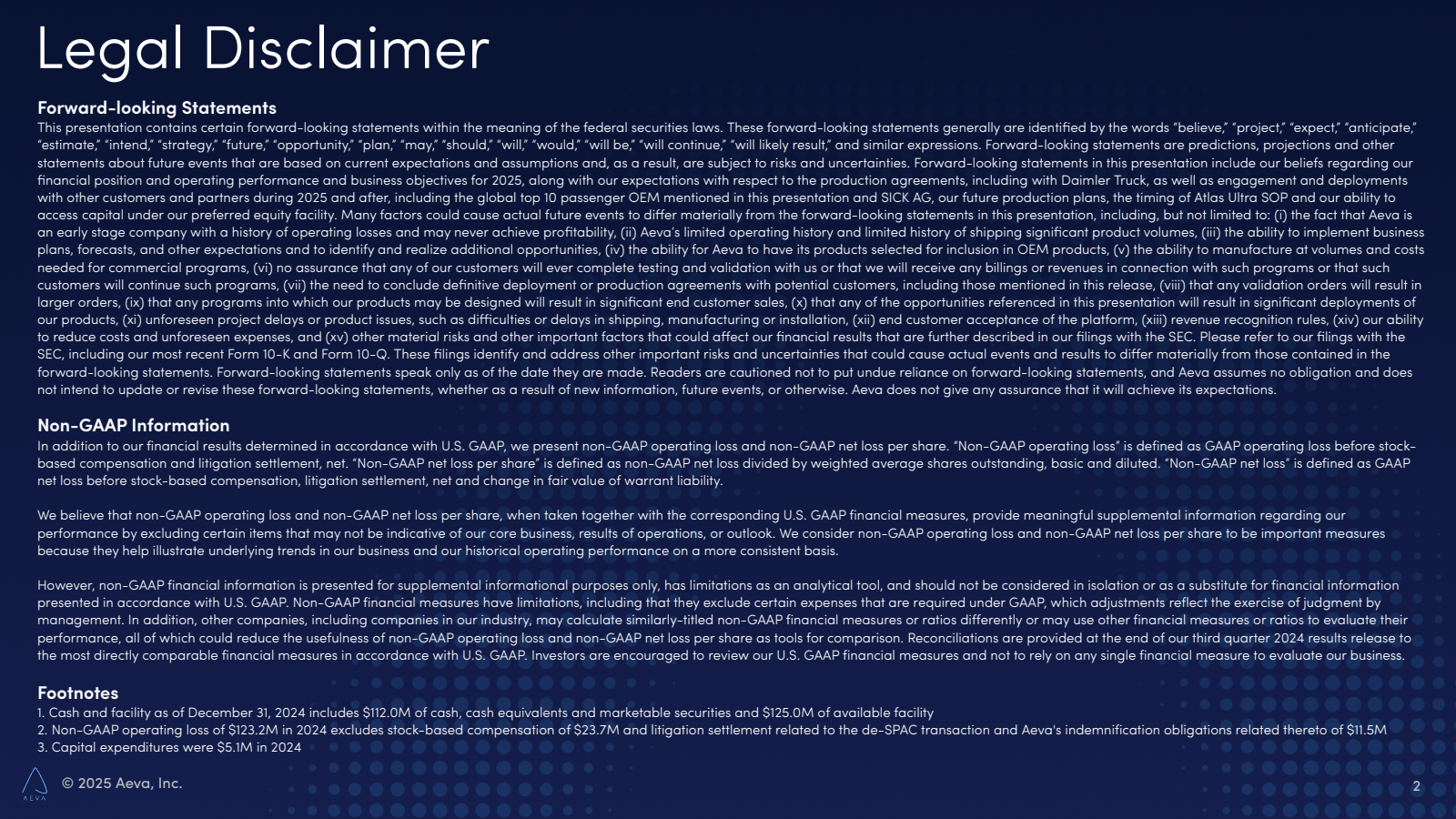 Legal Disclaimer 
Fo