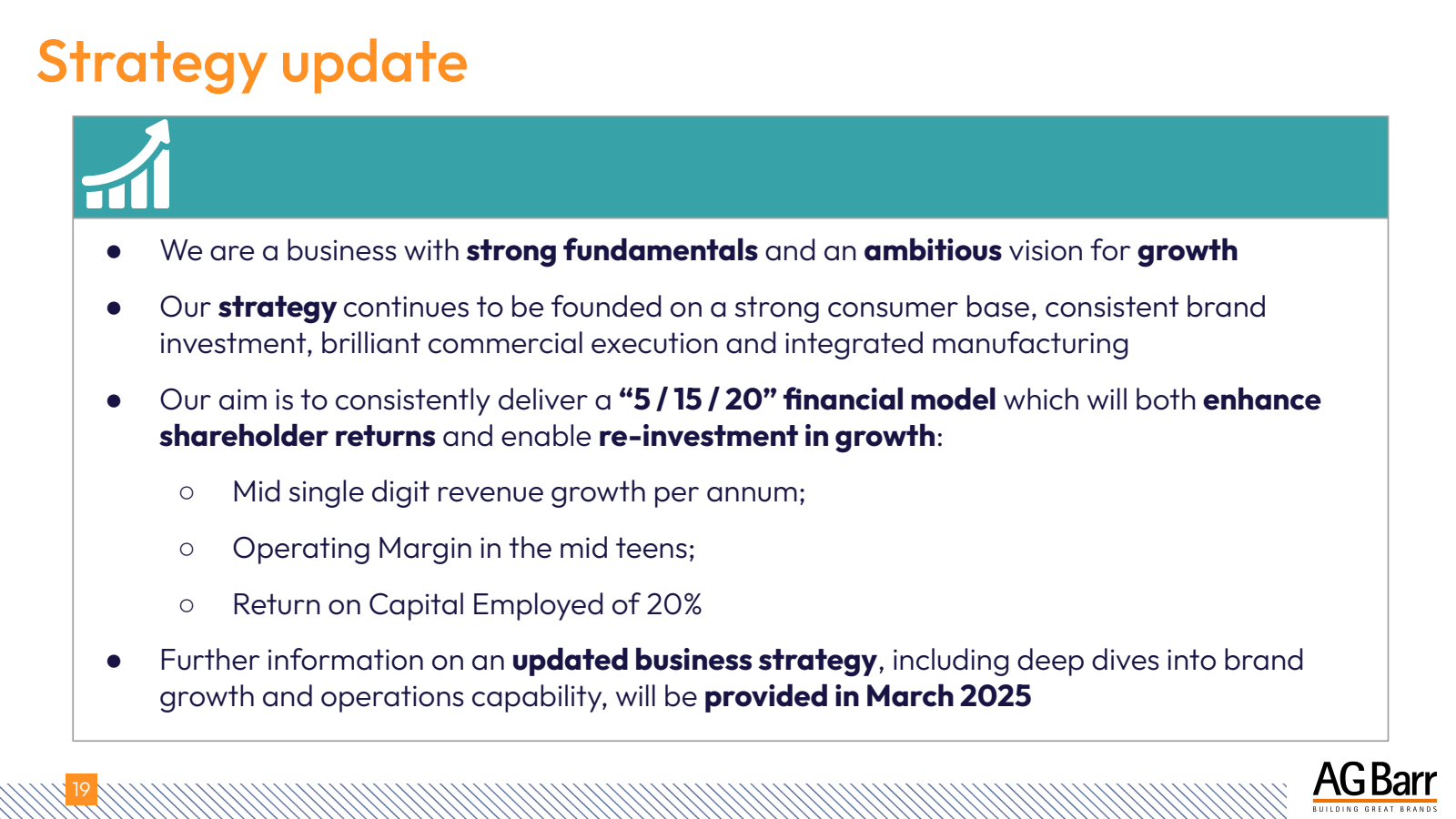 Strategy update 

19
