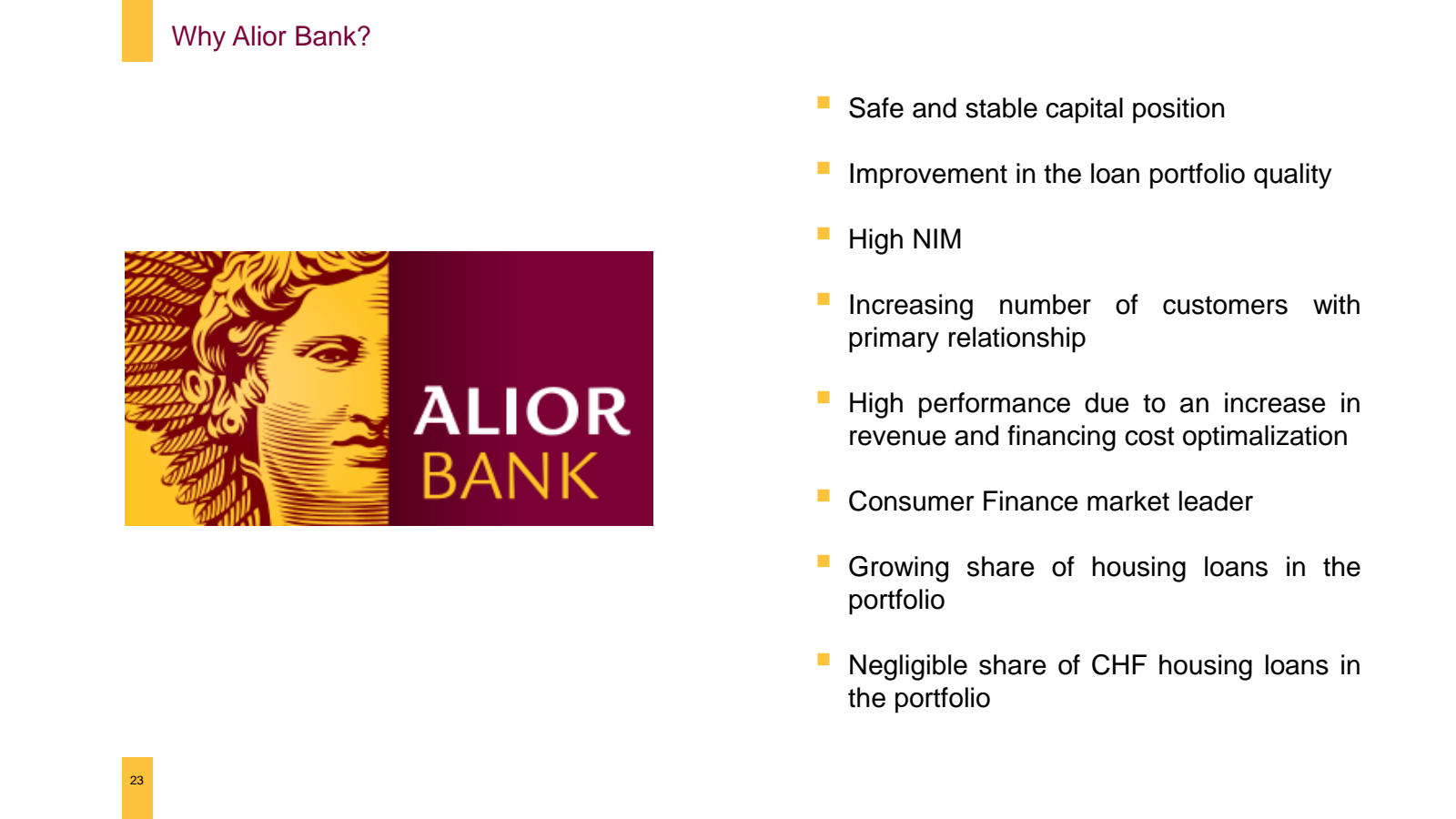23 

Why Alior Bank 