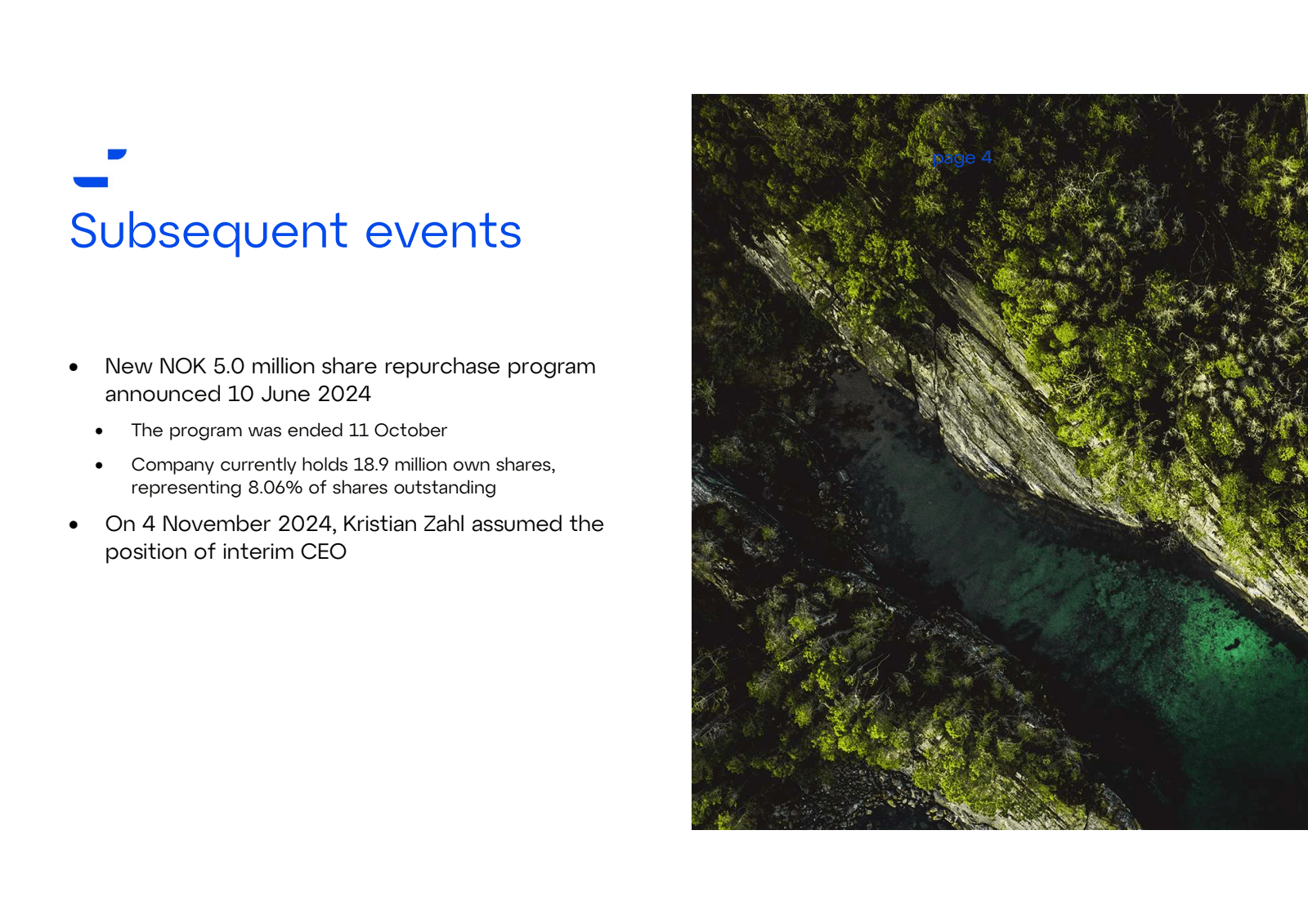 Subsequent events 

