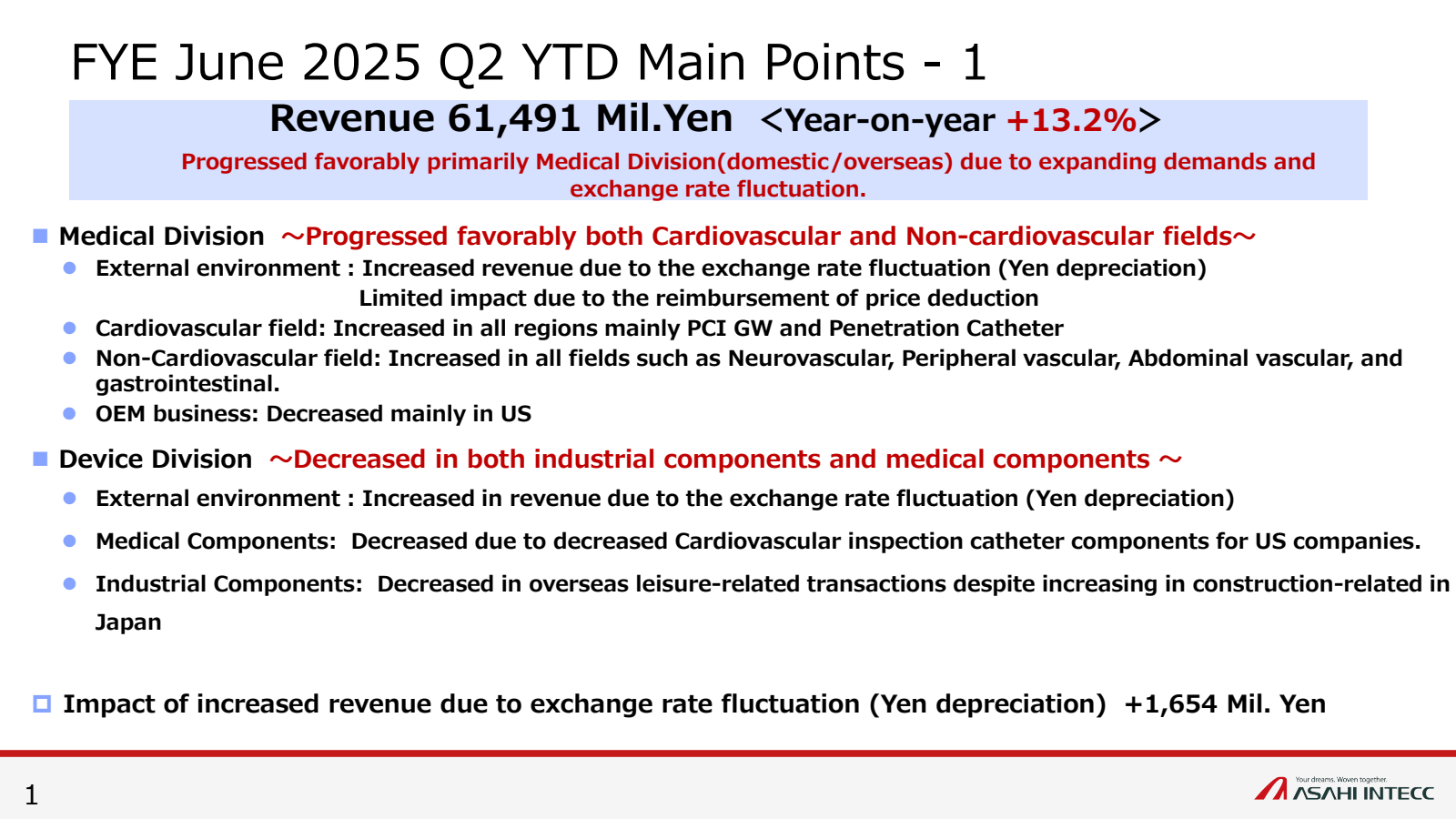 1 

FYE June 2025 Q2