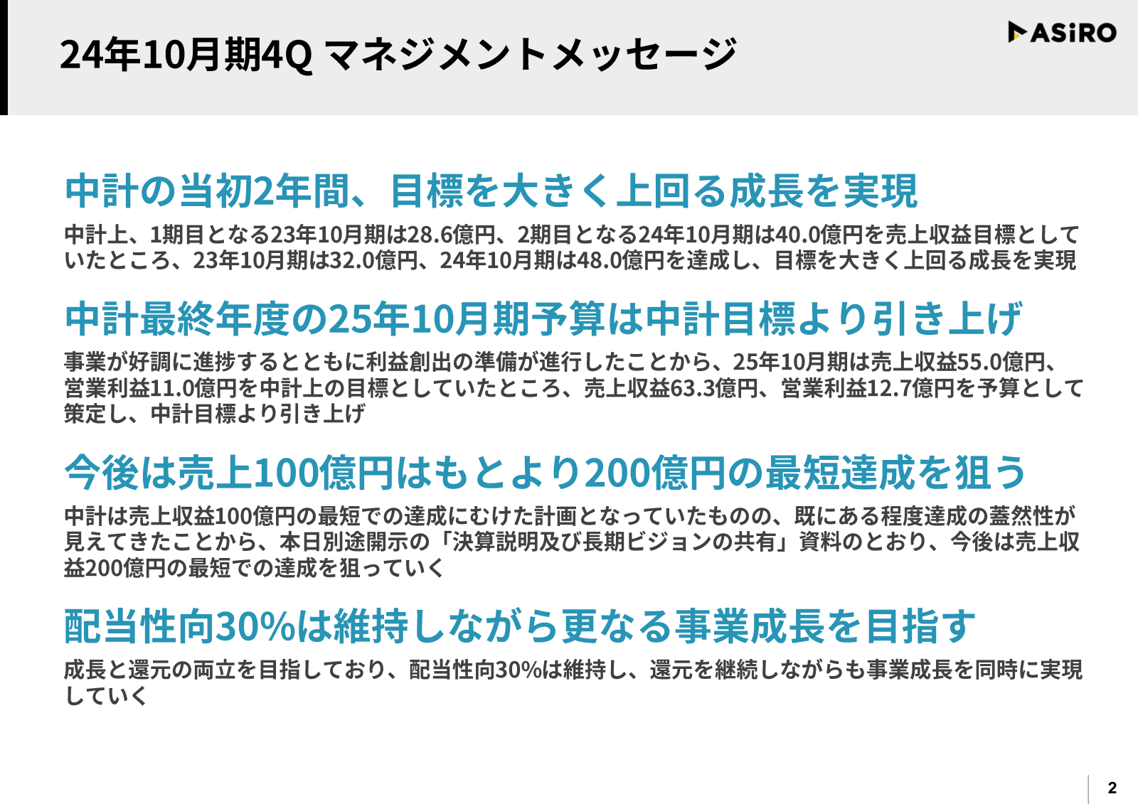 24 年 10 月 期 4Q マネジメン