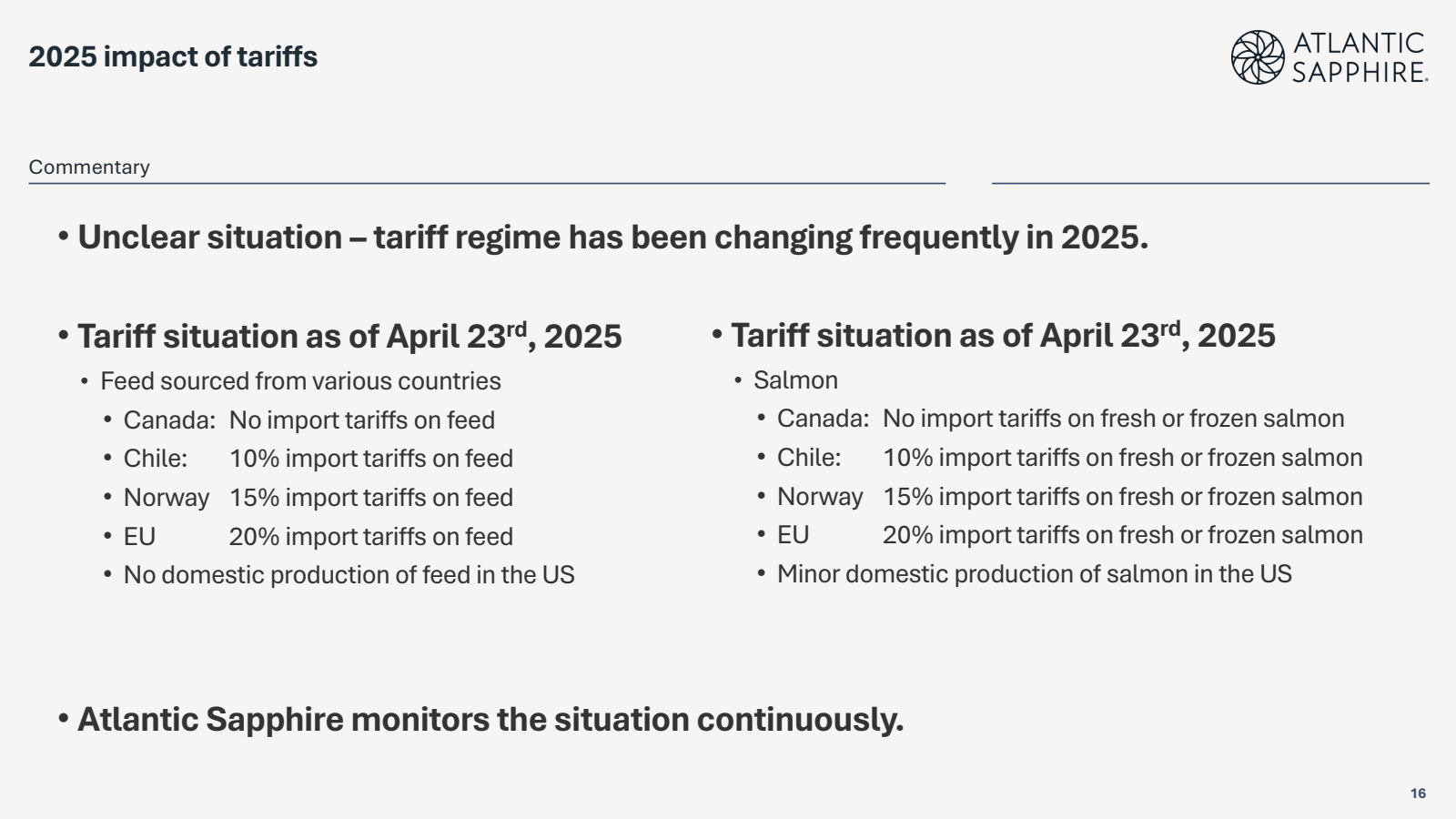 2025 impact of tarif