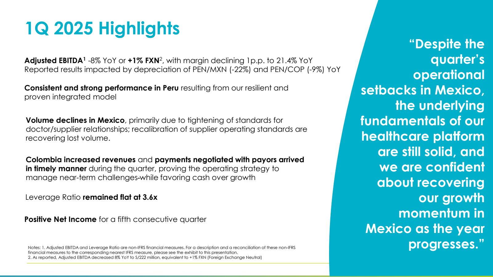 1Q 2025 Highlights 
