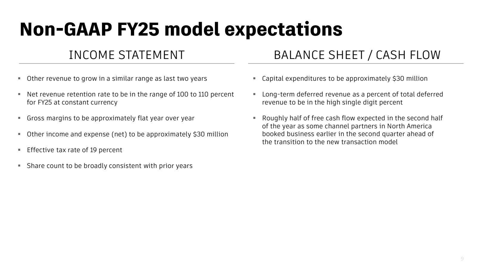 Non - GAAP FY25 mode