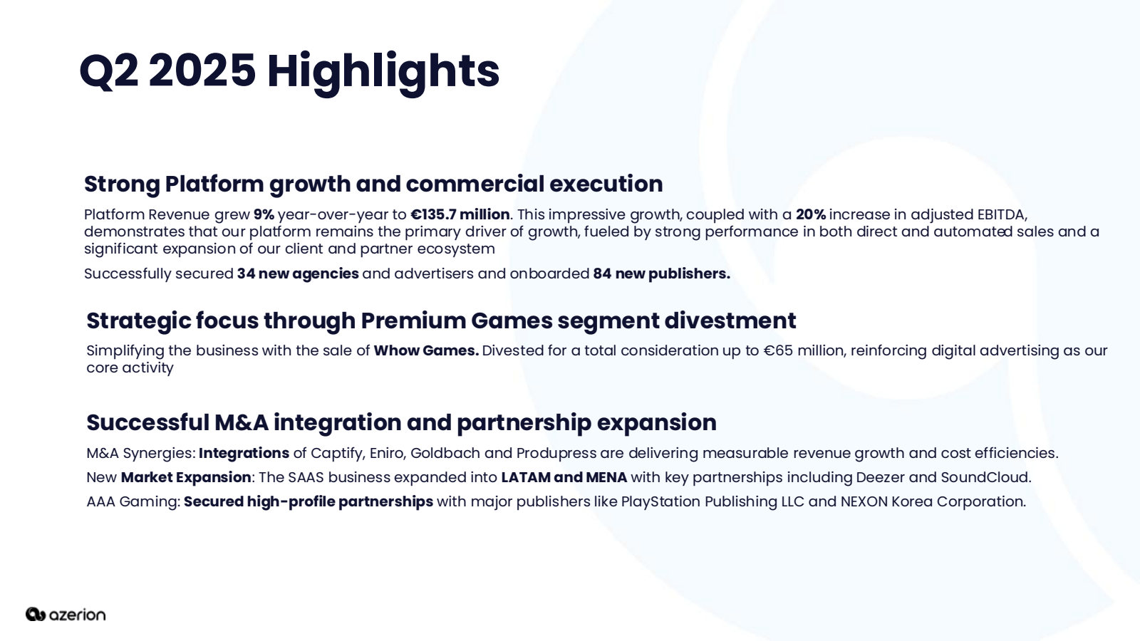 Q2 2025 Highlights


