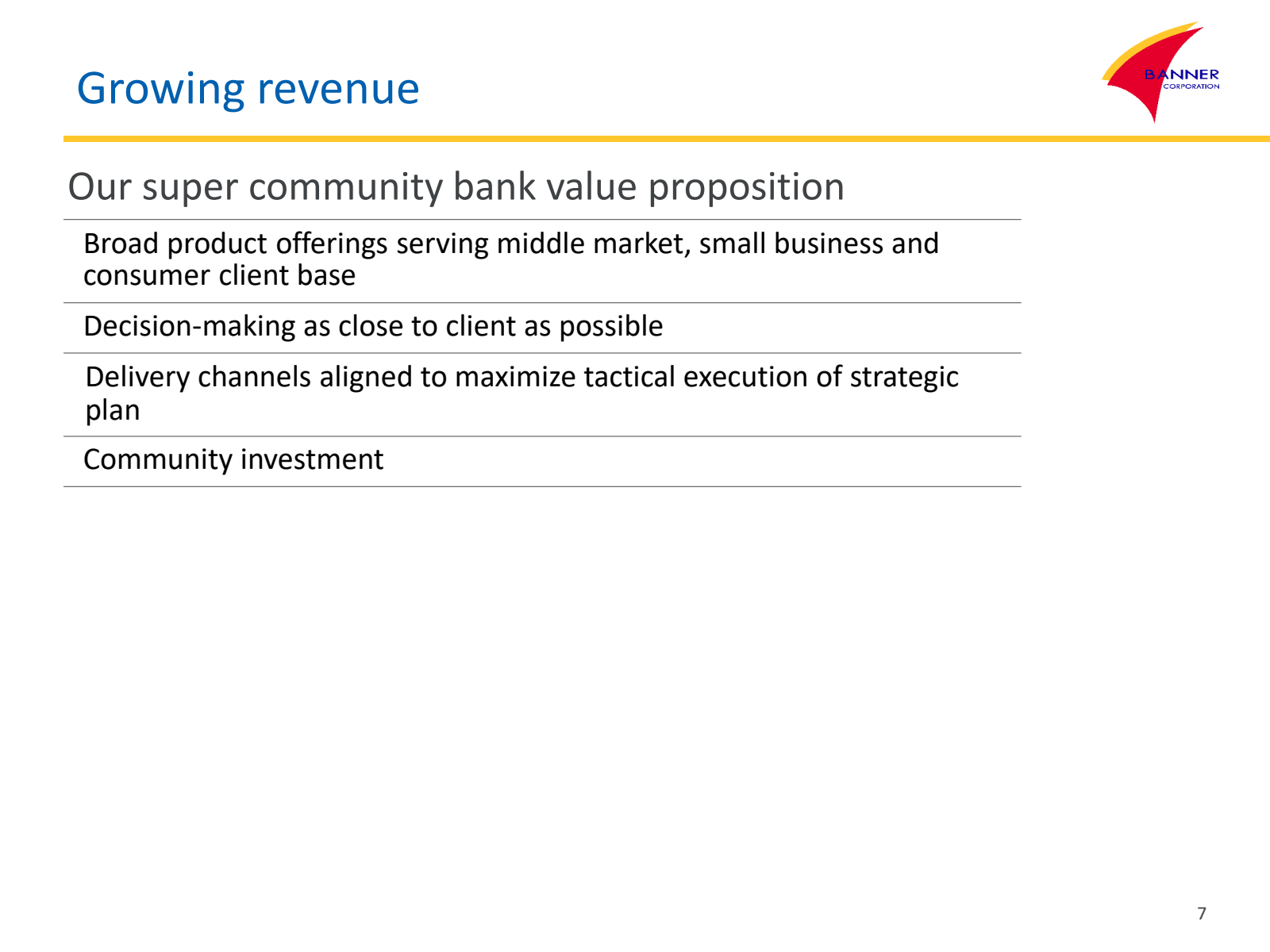 Growing revenue 

Ou