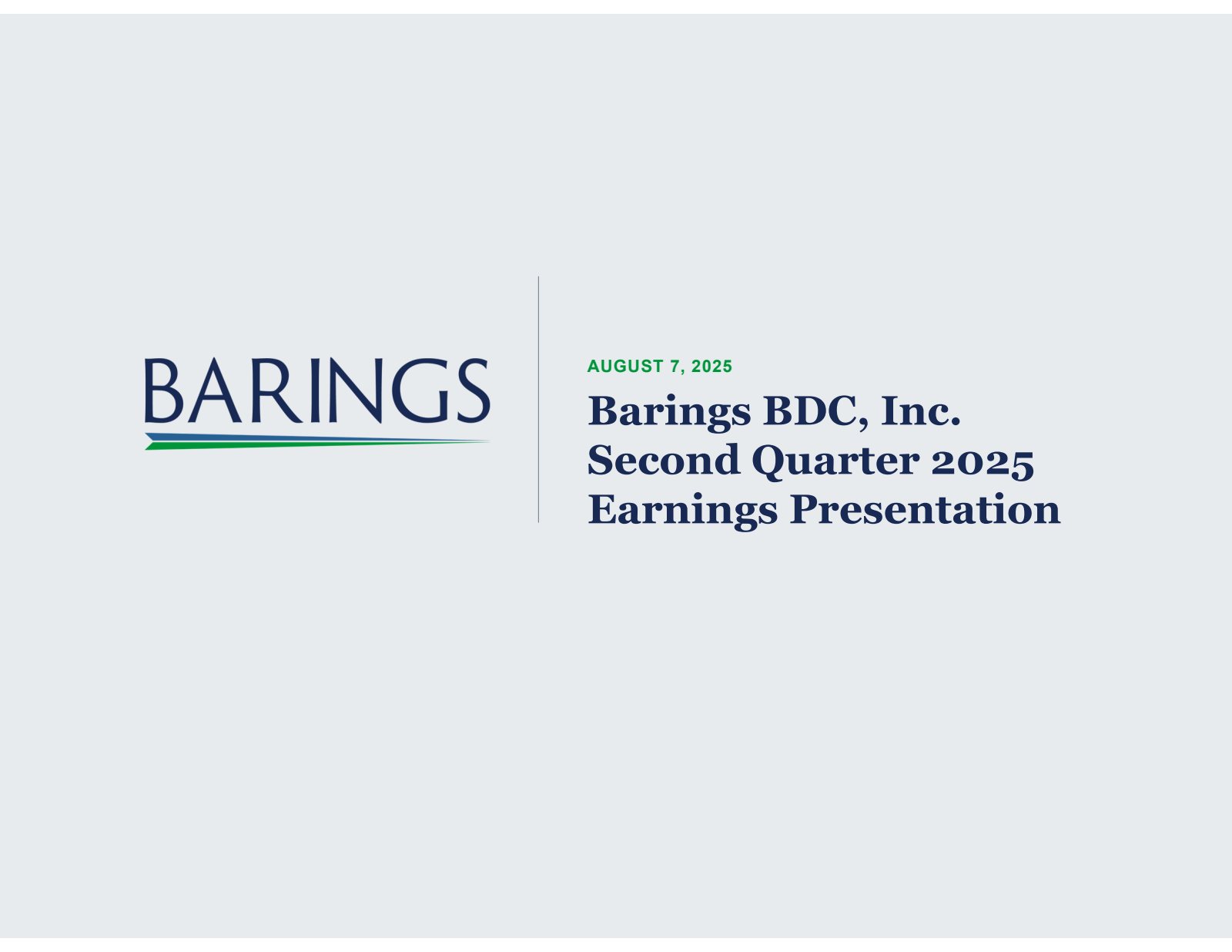 BARINGS

AUGUST 7 , 