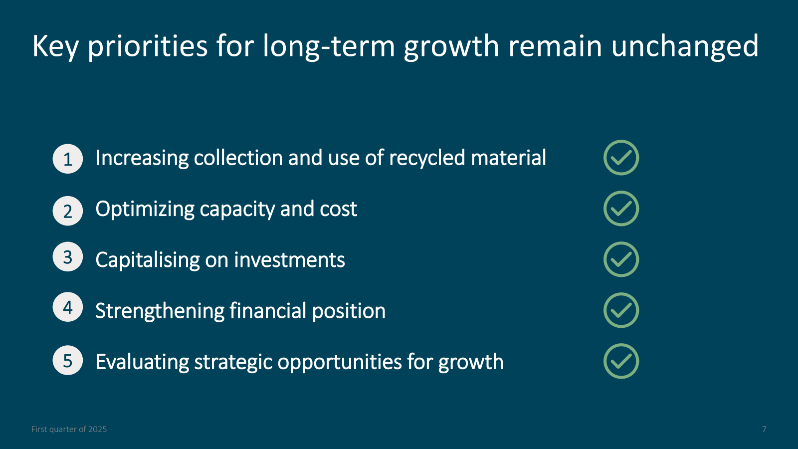 Key priorities for l