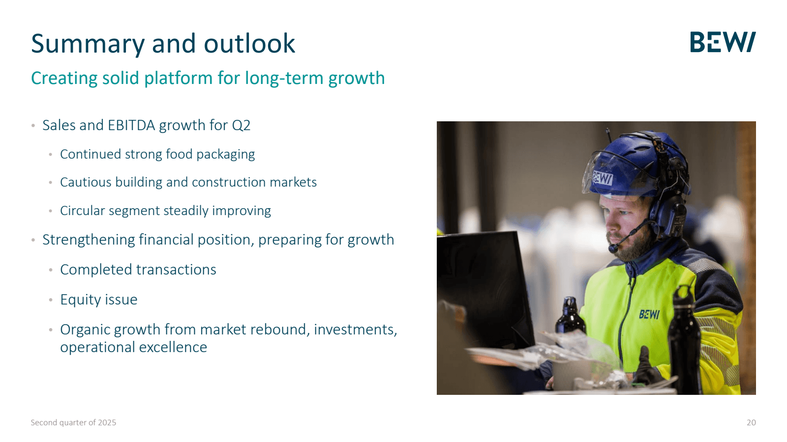 Summary and outlook
