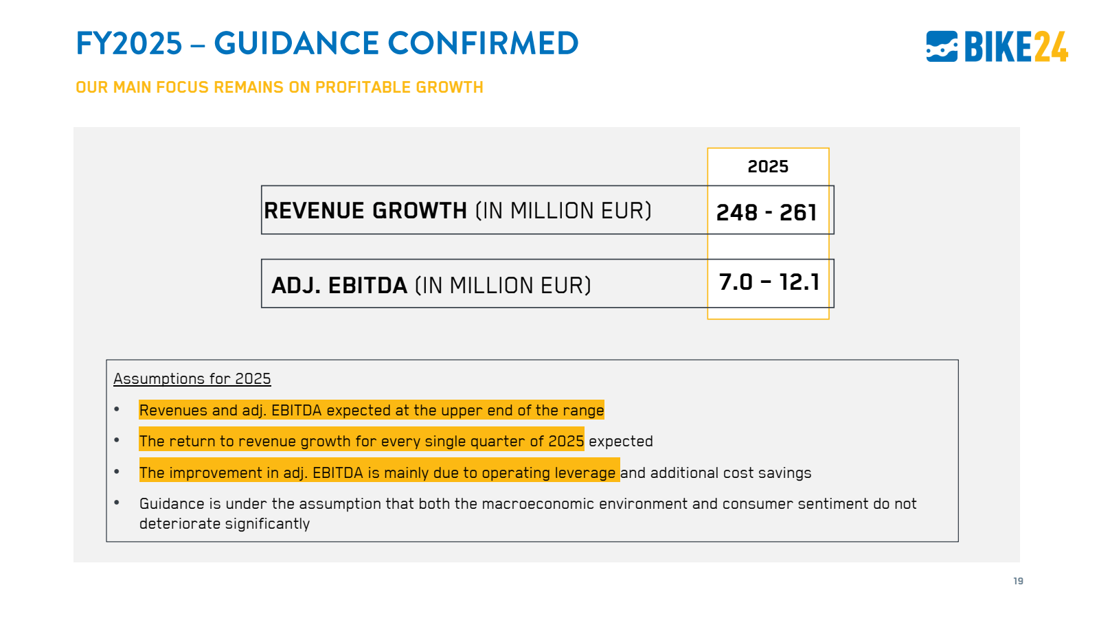 FY2025 - GUIDANCE CO
