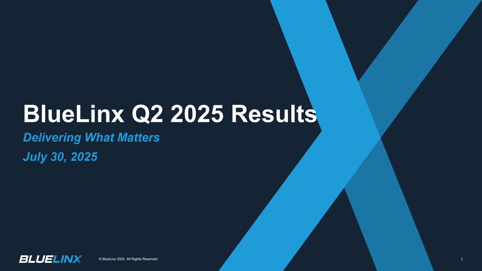 BlueLinx Q2 2025 Res