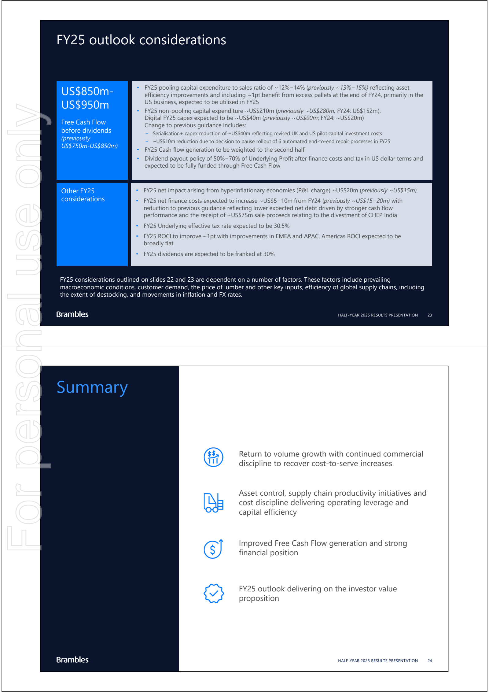 S 

FY25 outlook con