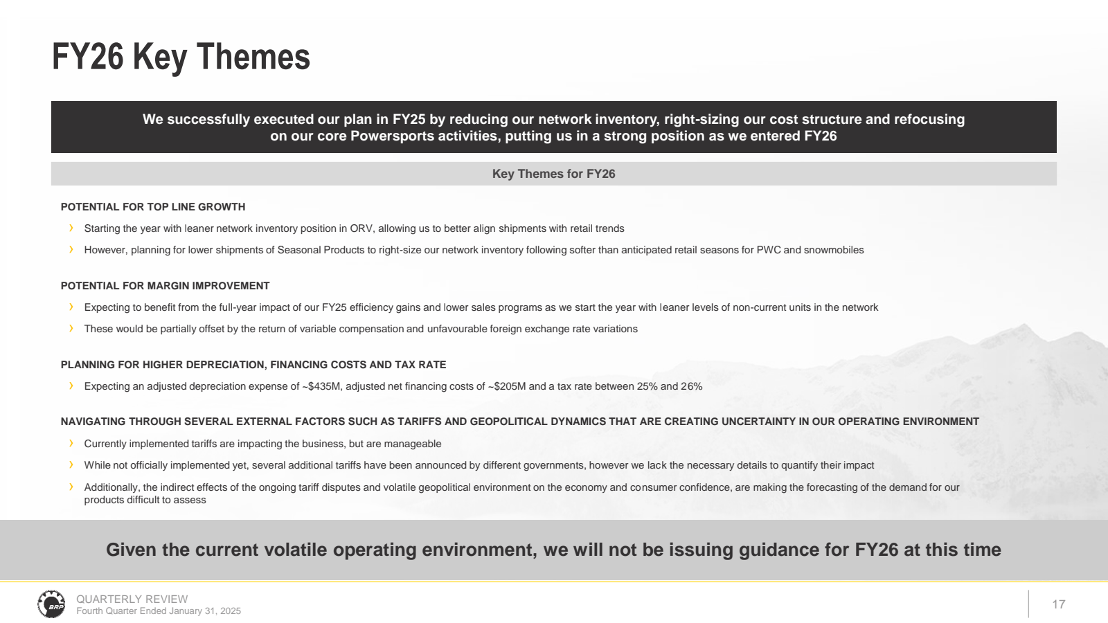 FY26 Key Themes 

BR