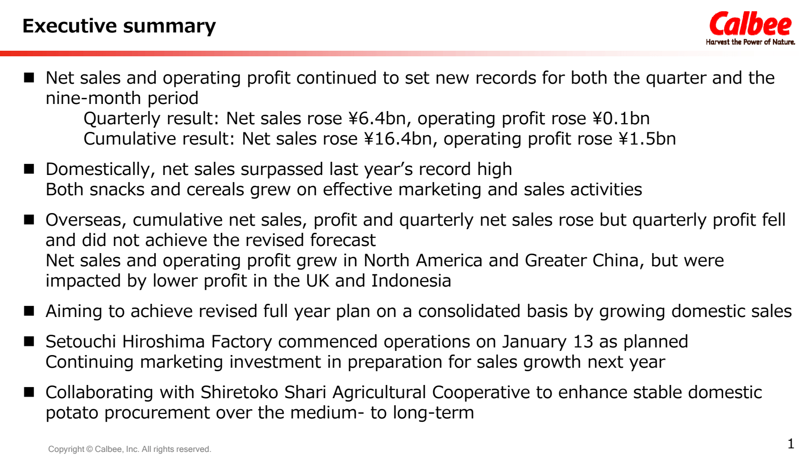 Executive summary 

