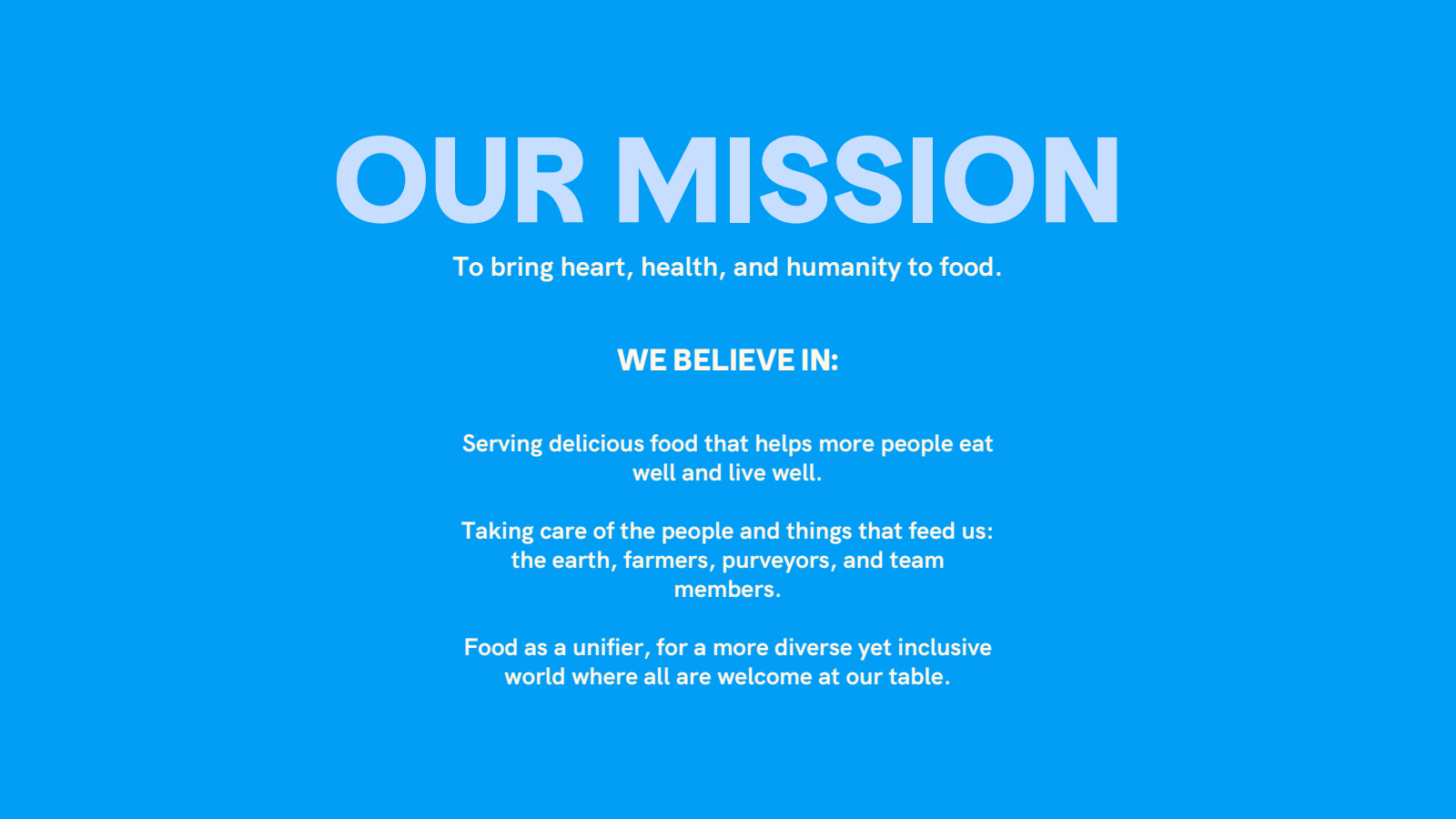 OUR MISSION 
To brin