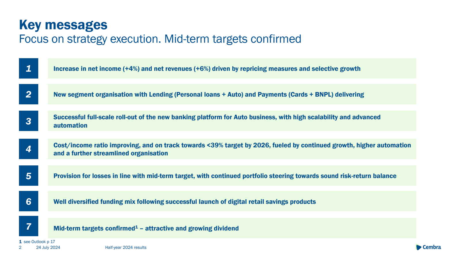 Key messages 

Focus