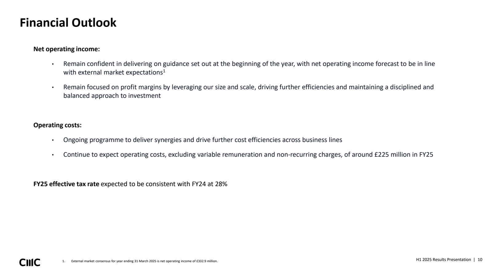 Financial Outlook 


