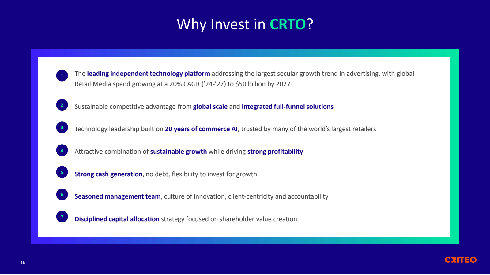 16 

Why Invest in C