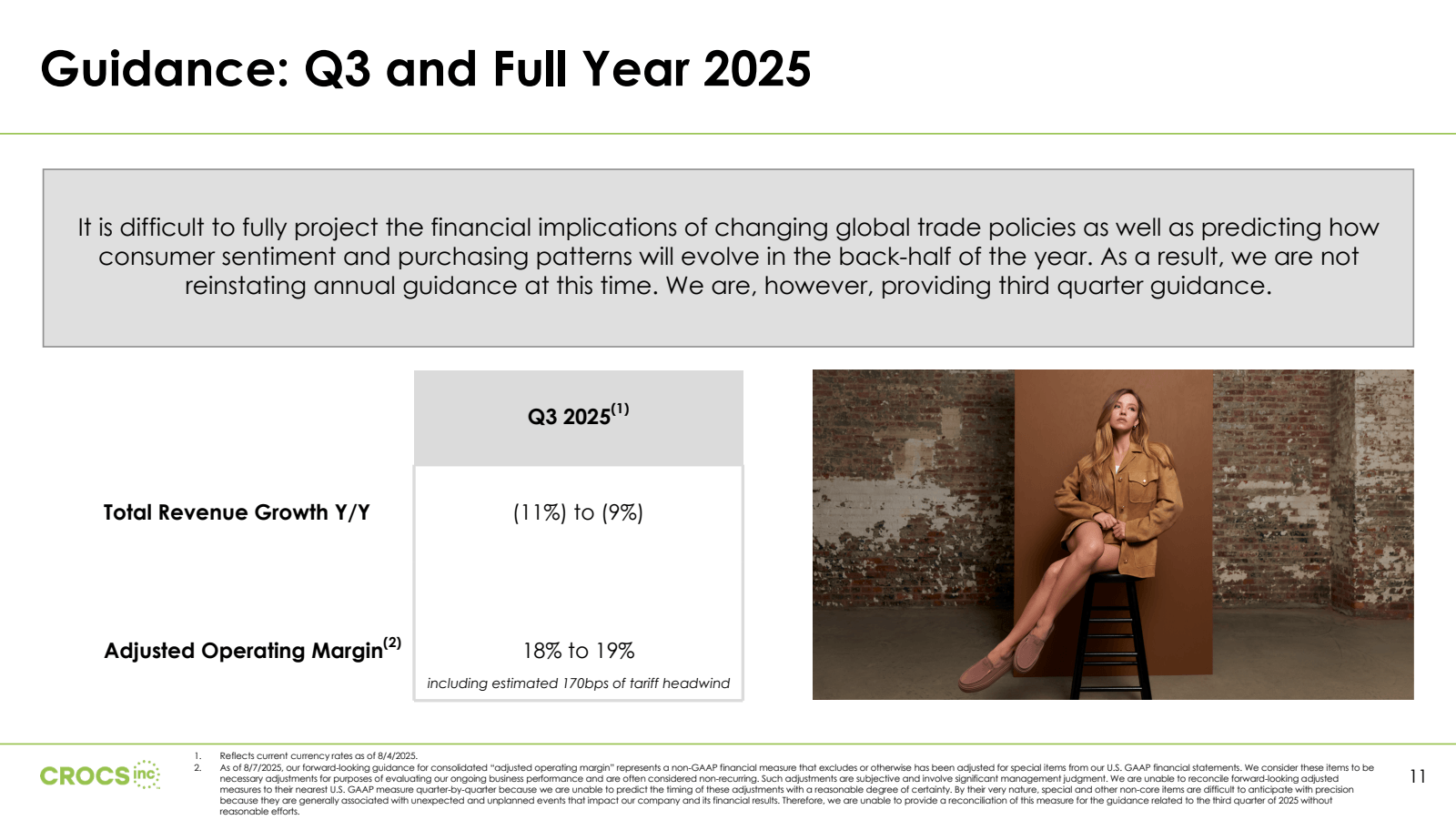 Guidance : Q3 and Fu