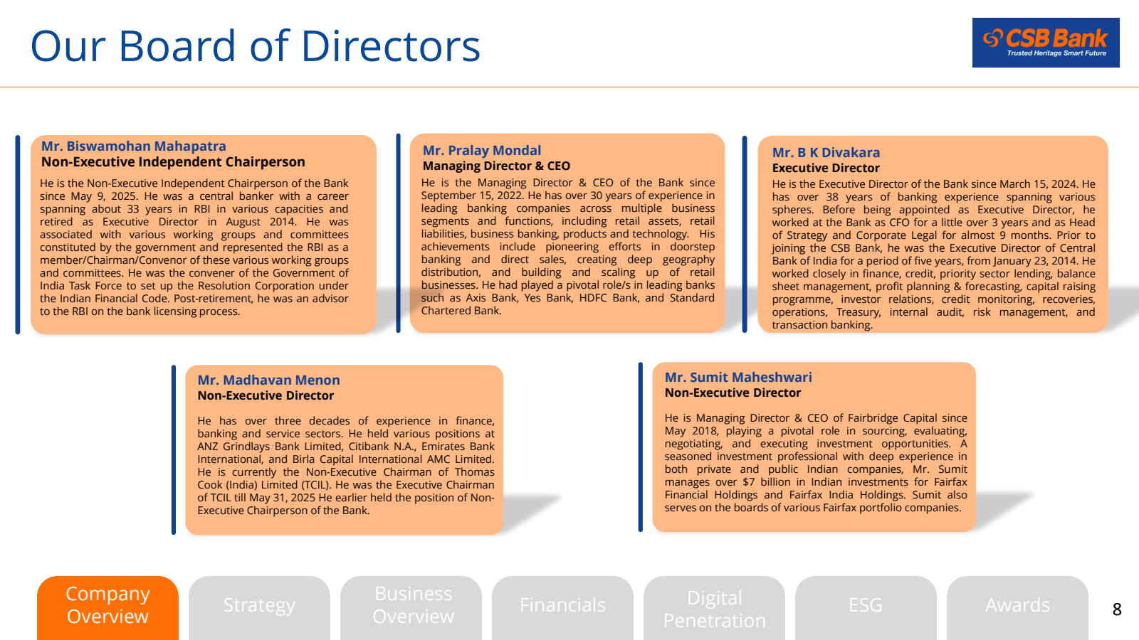 Our Board of Directo