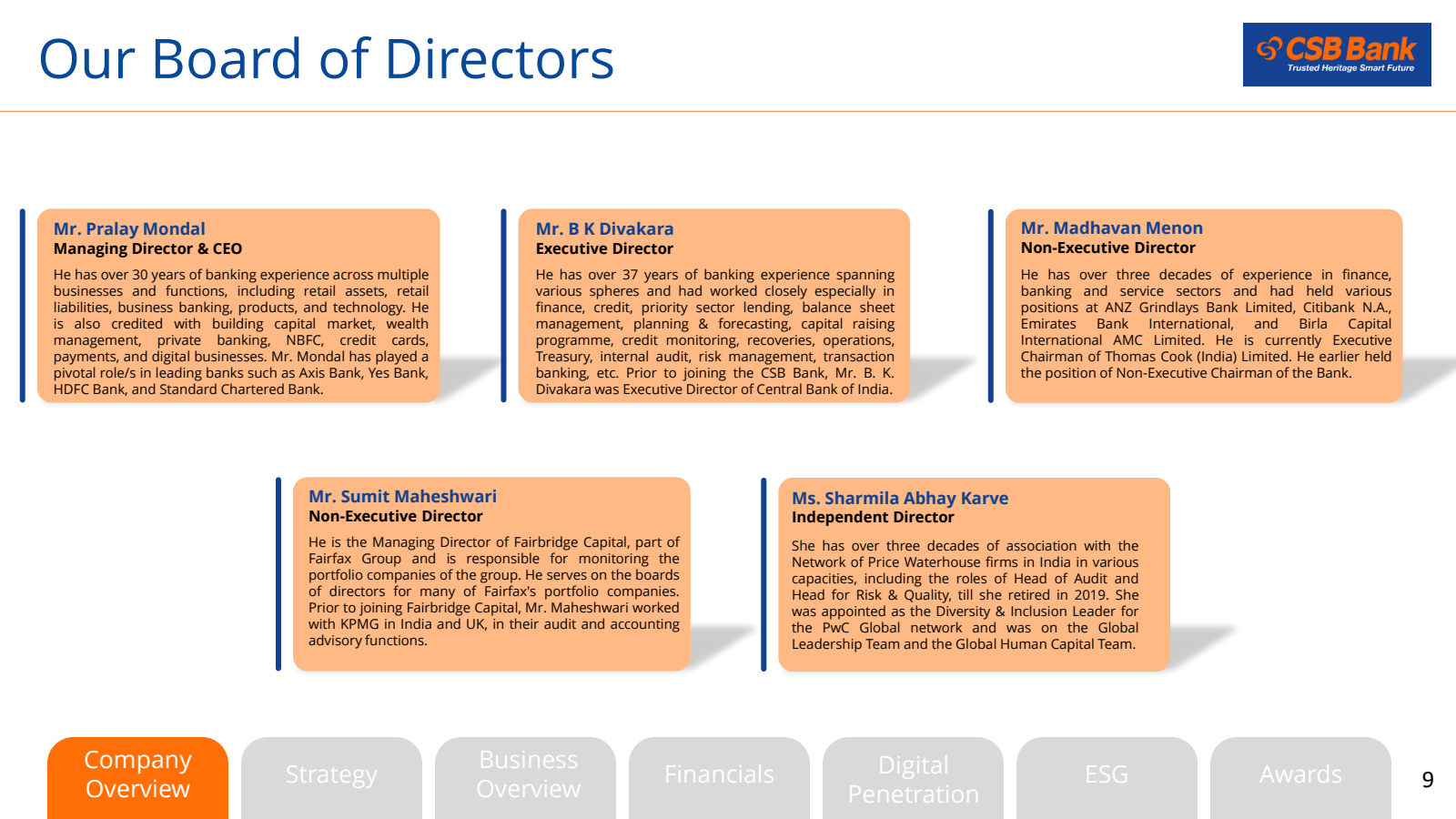 Our Board of Directo