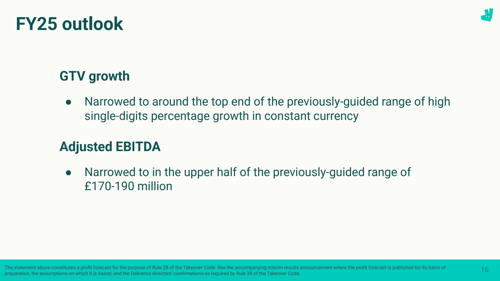 FY25 outlook

GTV gr