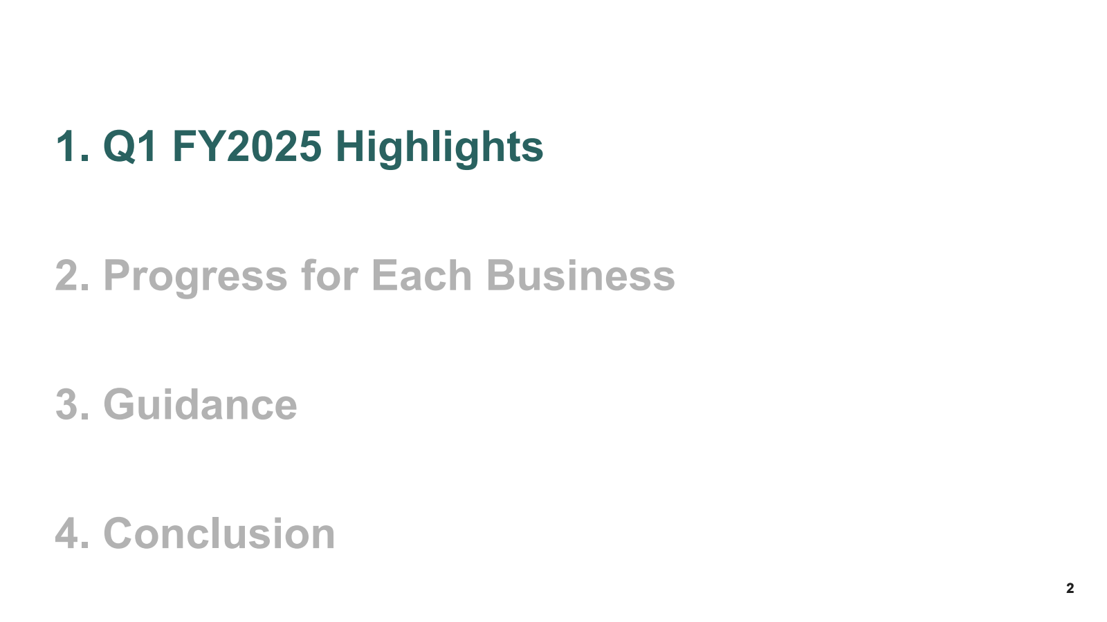 1. Q1 FY2025 Highlig