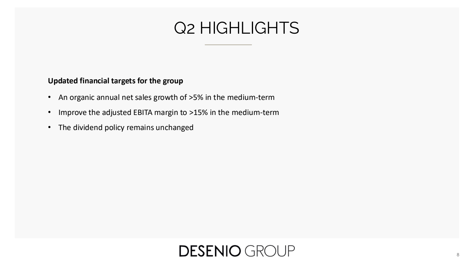 Q2 HIGHLIGHTS 

Upda