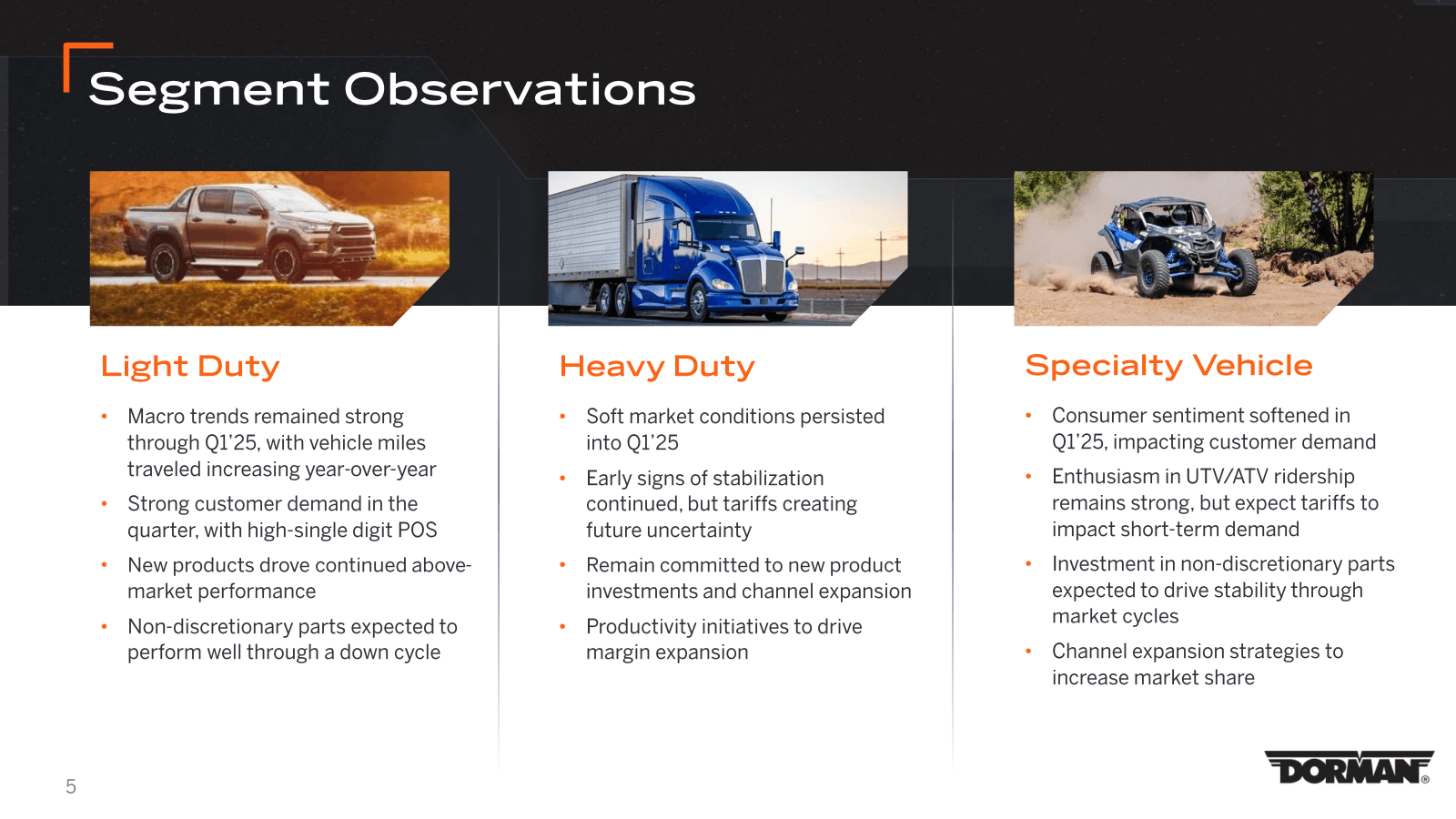 5 

Segment Observat