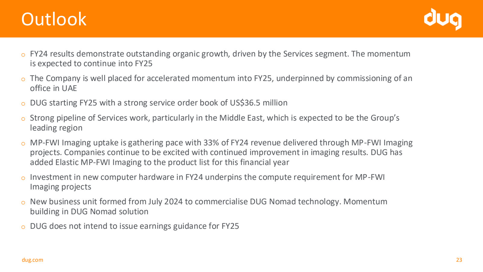 Outlook 

。 FY24 res