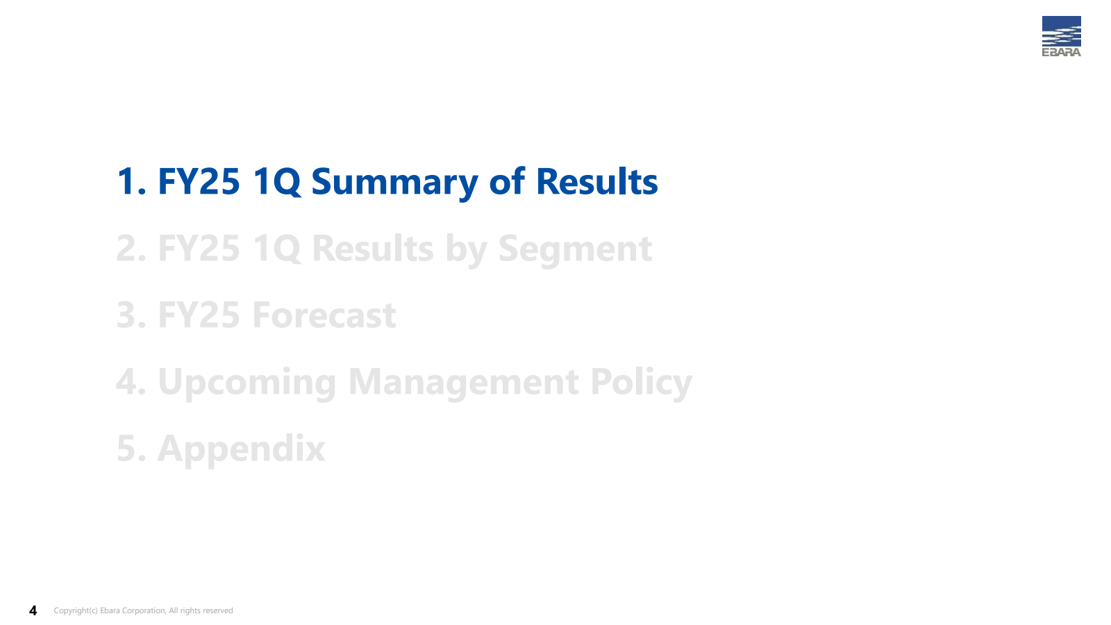 1. FY25 1Q Summary o