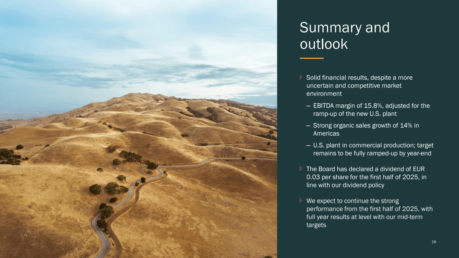 Summary and

outlook