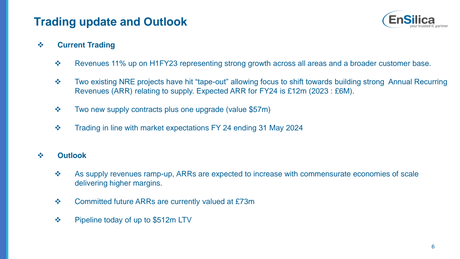 Trading update and O