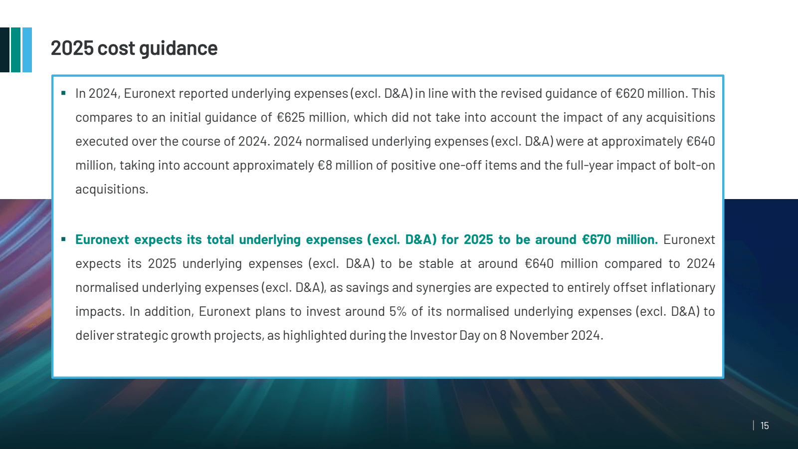 2025 cost guidance 
