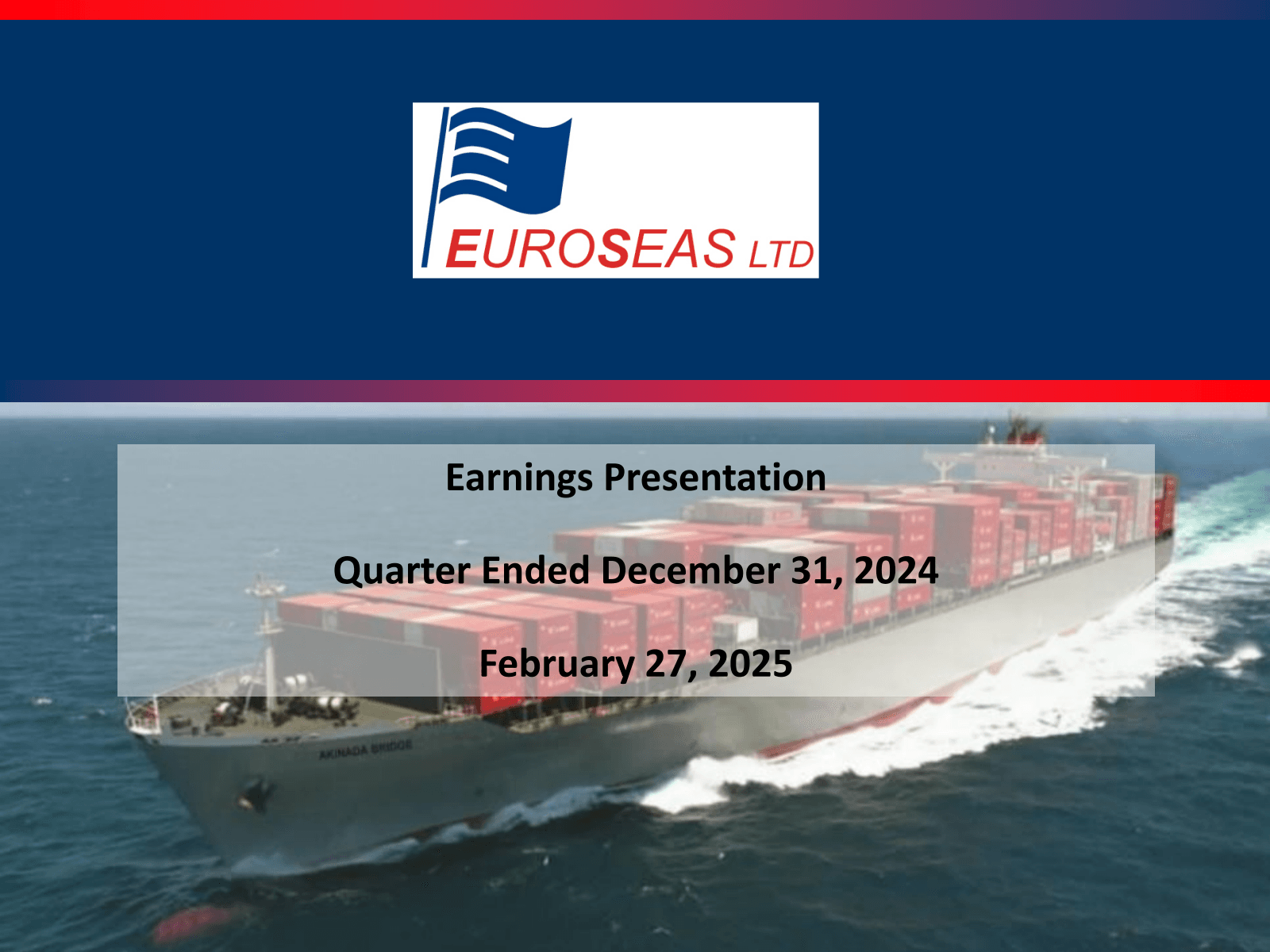 EUROSEAS LTD 

Earni