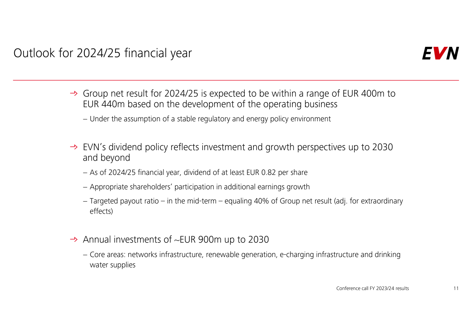 Outlook for 2024/25 