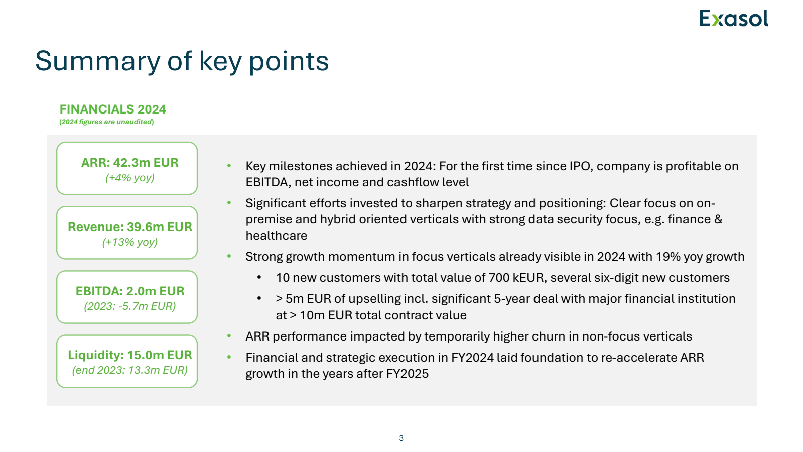 Summary of key point