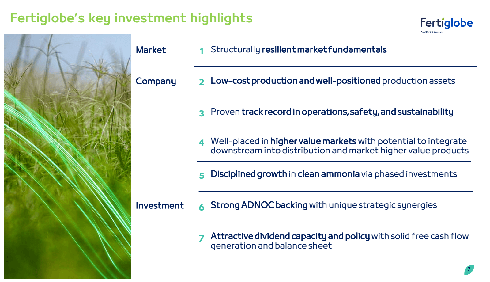 Fertiglobe's key inv