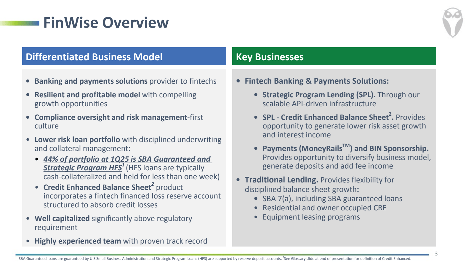 FinWise Overview 

D