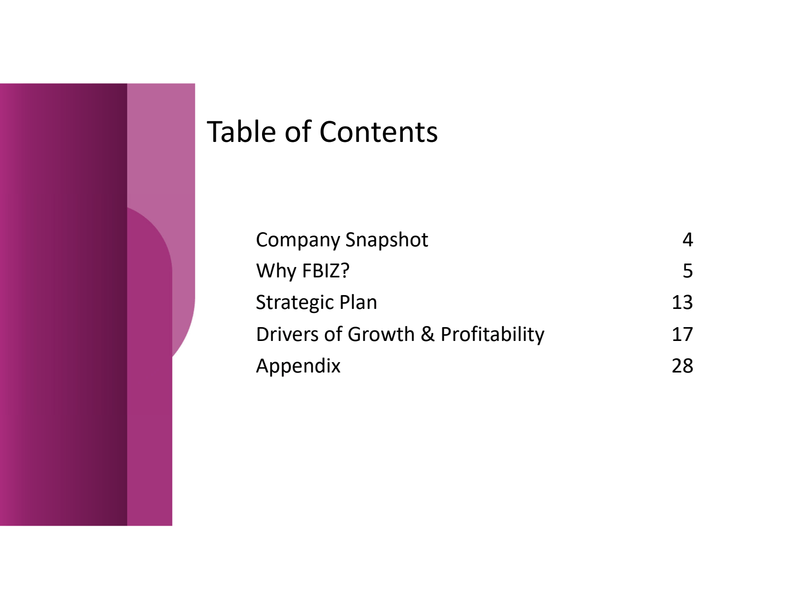 Table of Contents 

