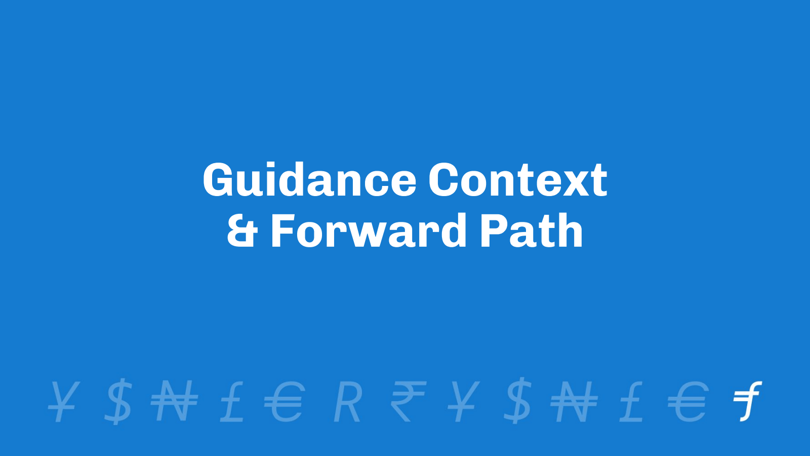Guidance Context 
& 