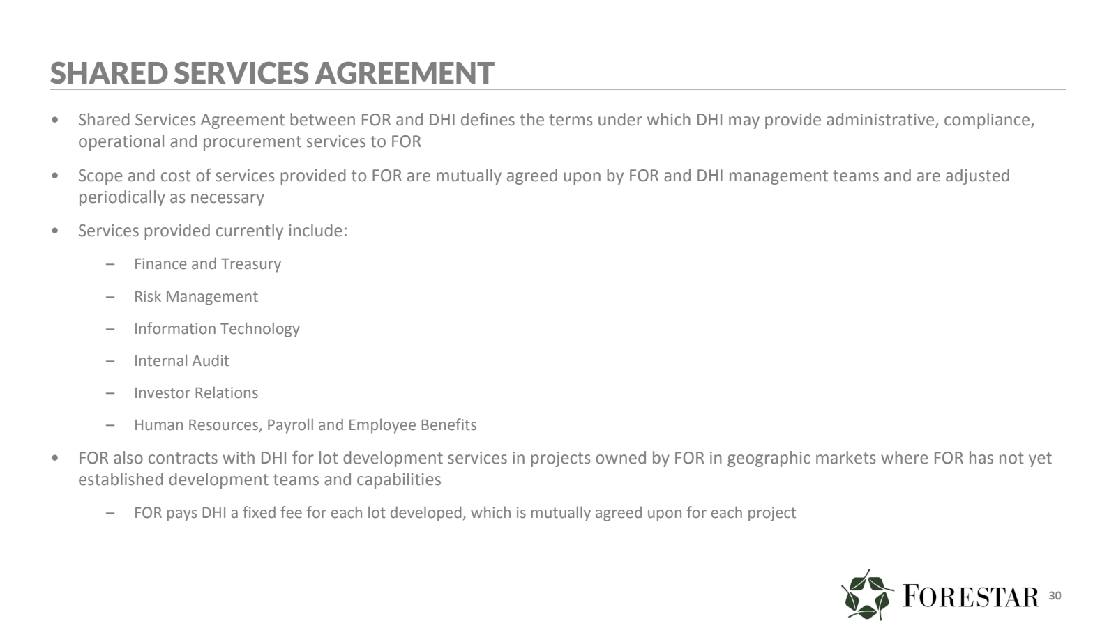 SHARED SERVICES AGRE
