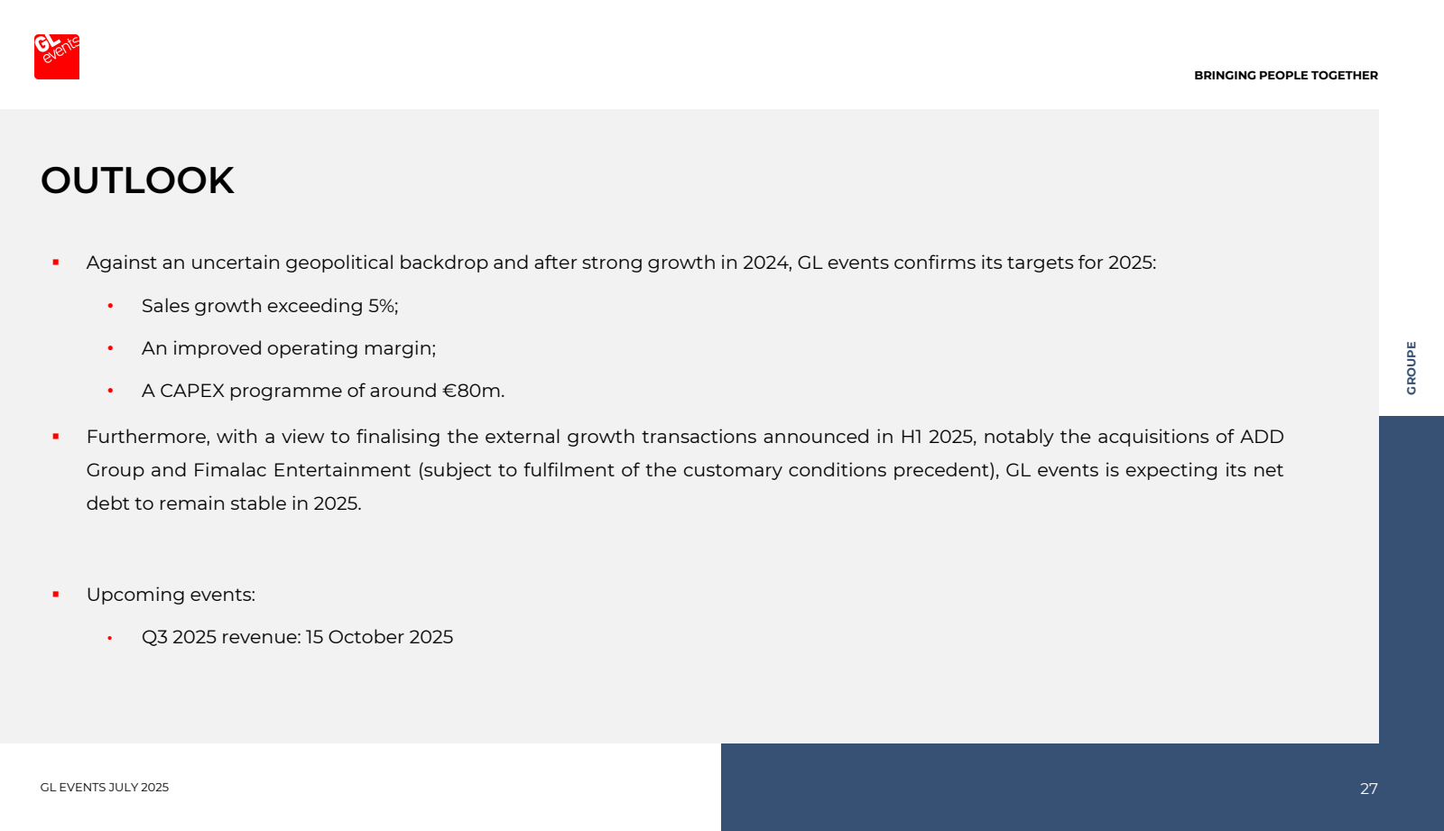 events

OUTLOOK

"

