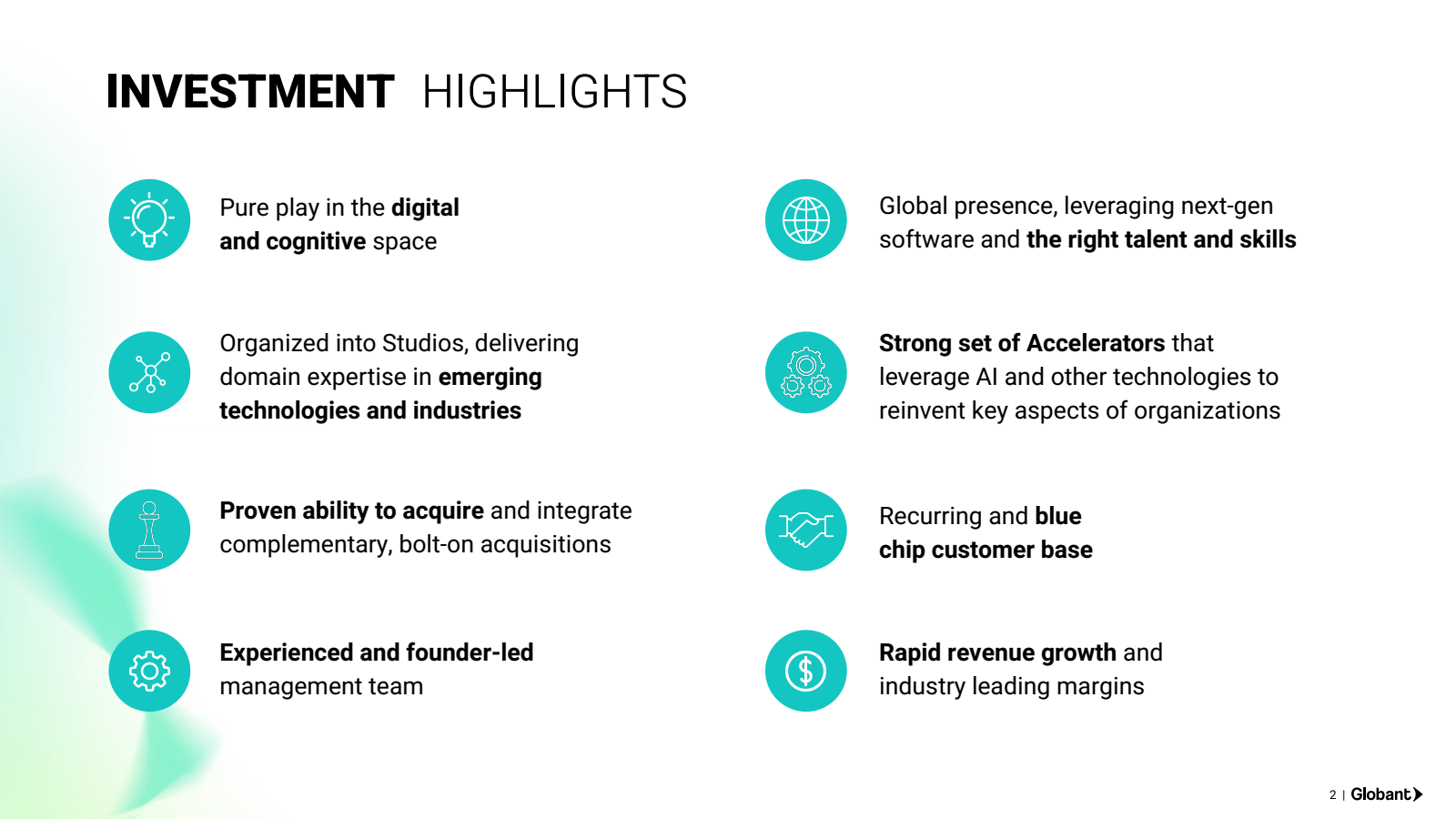 INVESTMENT HIGHLIGHT