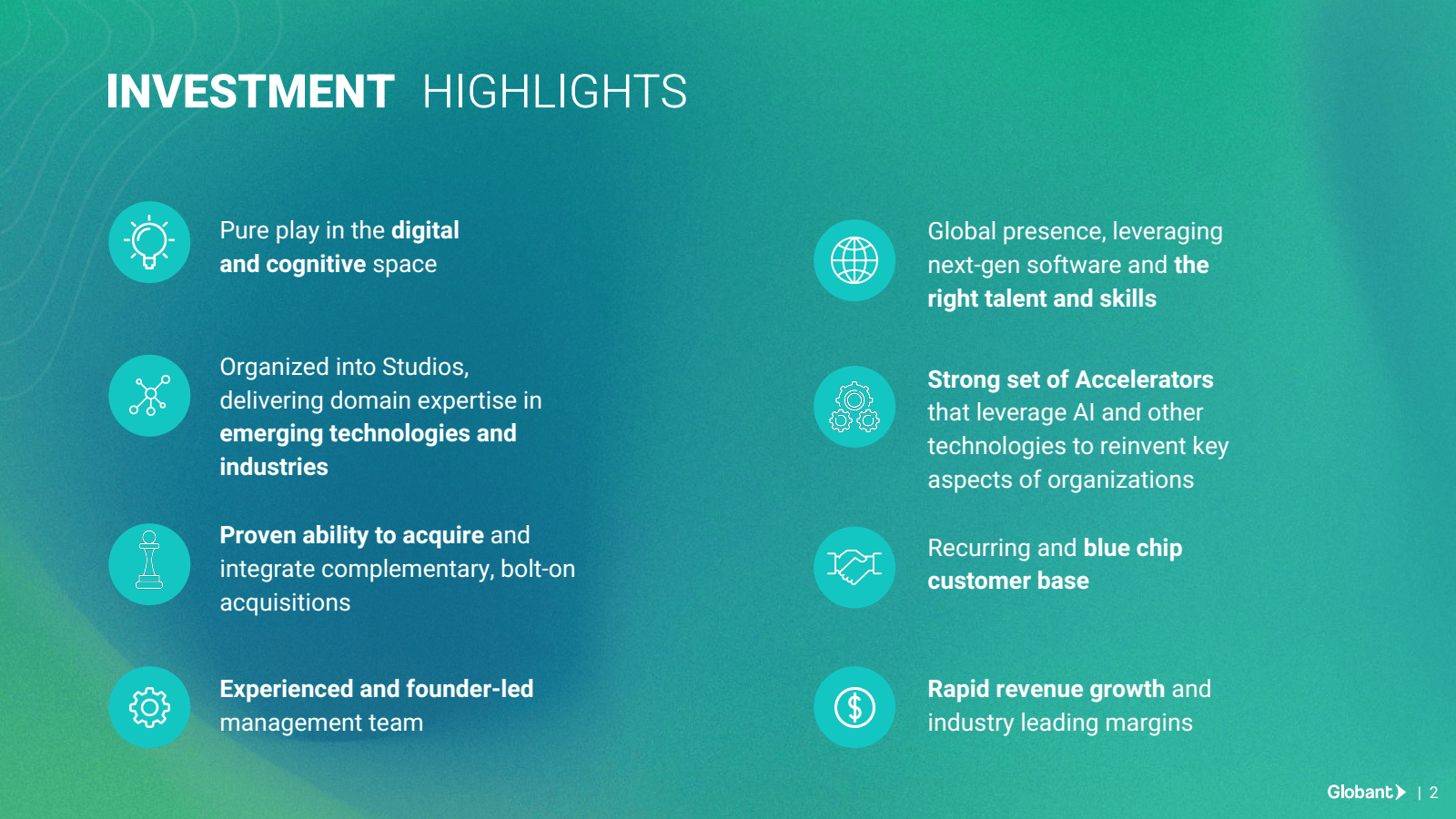 INVESTMENT HIGHLIGHT